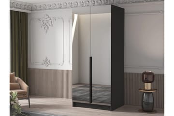 Julissa Garderob med Speil 100 cm - Svart - Oppbevaring - Garderober & garderobesystem