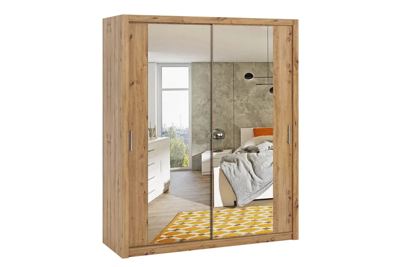 Julissa Garderobe 180 cm med Speil, Natur