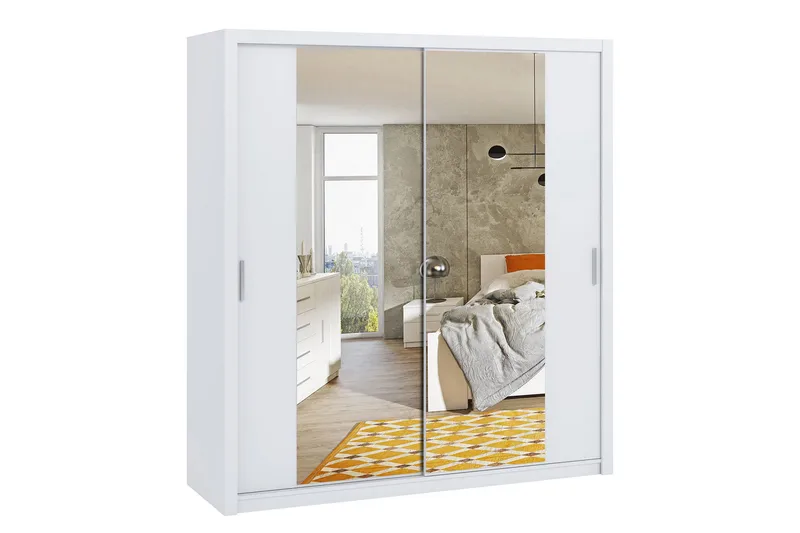 Julissa Garderobe 220 cm med Speil, Hvit