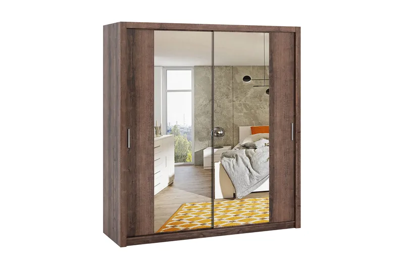 Julissa Garderobe 220 cm med Speil, Natur