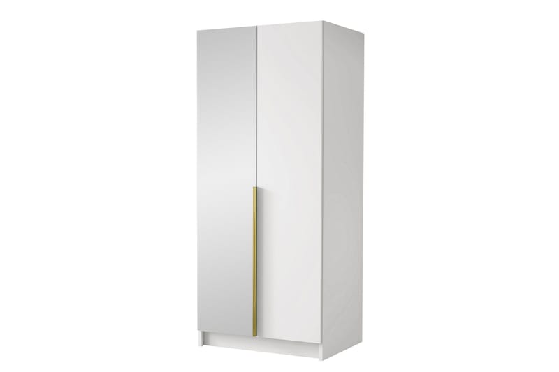 Julissa Garderobe med Speil 100 cm, Hvit/Gull