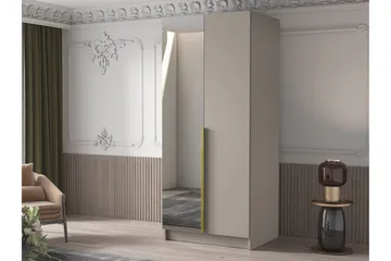 Julissa Garderobe med Speil 100 cm - Kashmir/Gull - Oppbevaring - Garderober & garderobesystem