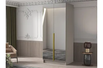 Julissa Garderobe med Speil 100 cm - Kashmir/Gull - Oppbevaring - Garderober & garderobesystem