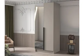 Julissa Garderobe med Speil 100 cm - Kashmir/Svart - Oppbevaring - Garderober & garderobesystem