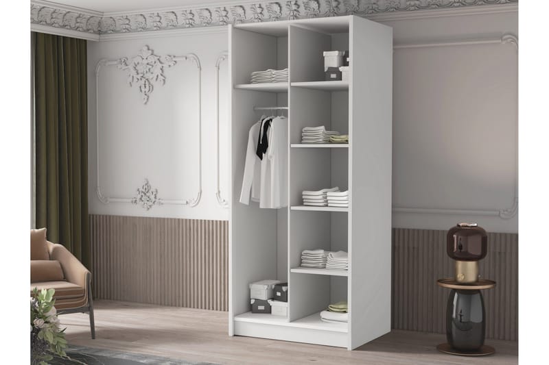 Julissa Garderobe med Speil 100 cm - Kashmir/Svart - Oppbevaring - Garderober & garderobesystem