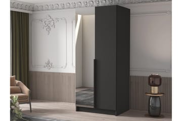 Julissa Garderobe med Speil 100 cm - Svart - Oppbevaring - Garderober & garderobesystem