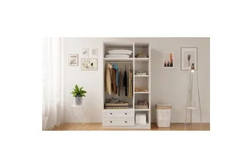 Kesra Garderobesskåp 105x184 cm - Matt Hvit - Oppbevaring - Garderober & garderobesystem