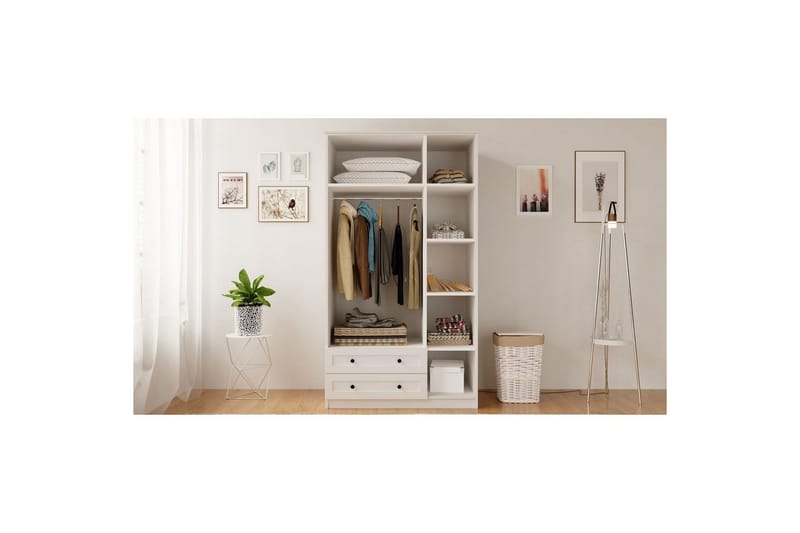 Kesra Garderobesskåp 105x184 cm - Matt Hvit - Oppbevaring - Garderober & garderobesystem