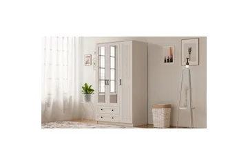 Kesra Garderobesskåp 105x184 cm - Matt Hvit - Oppbevaring - Garderober & garderobesystem