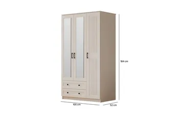 Kesra Garderobesskåp 105x184 cm - Matt Hvit - Oppbevaring - Garderober & garderobesystem
