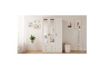 Kesra Garderobesskåp 105x184 cm - Matt Hvit - Oppbevaring - Garderober & garderobesystem