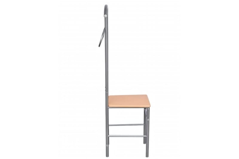 Klesstativ med stol 2 stk metall - Beige - Herrebetjent