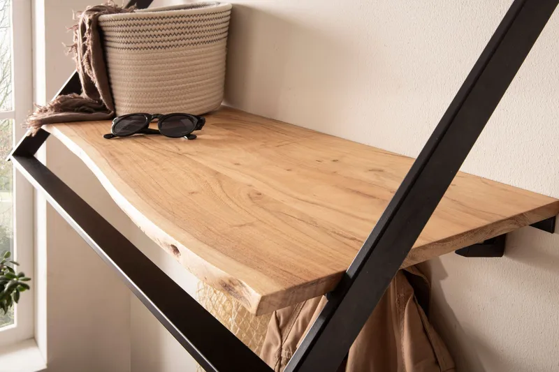Ivoaro Vegghengt 100 cm Vegghengt - Lys gyllenbrun og matt svart - Oppbevaring - Kles oppbevaring - Kleshengere & knaggrekker - Klestativ