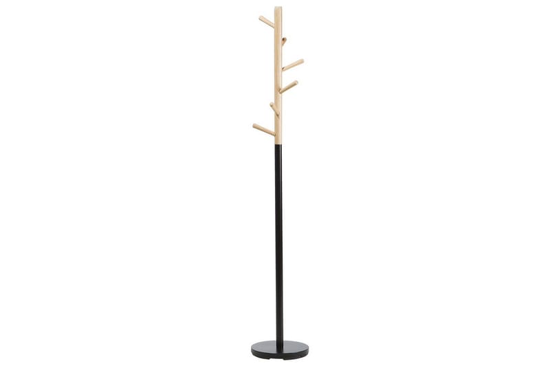 Klädhängare Beliani Aubum Svart/ljust trä Black||Light colored wood