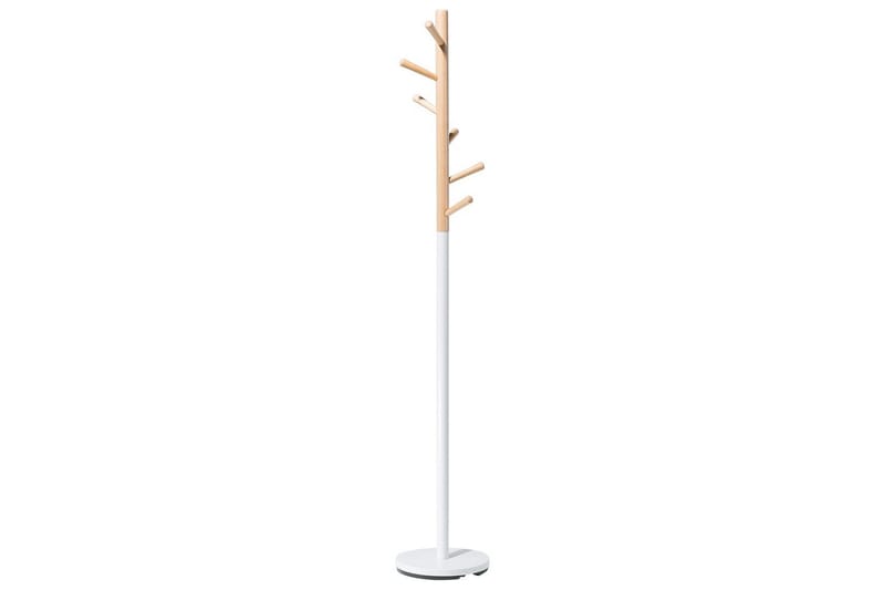 Klädhängare Beliani Aubum Svart/ljust trä NO_BRAND White||Light colored wood