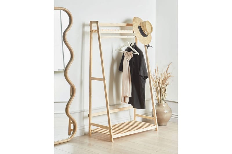 Klädhängare Beliani Baker Light colored wood - Oppbevaring - Kles oppbevaring - Kleshengere & knaggrekker - Klestativ