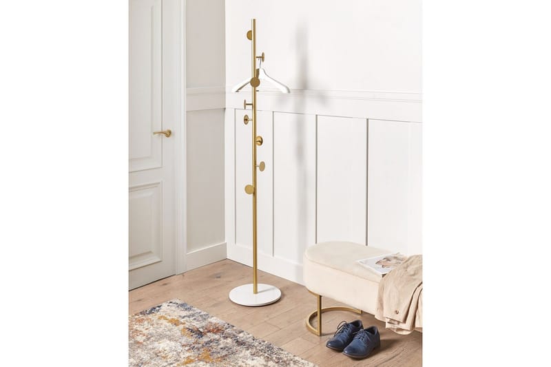 Klädhängare Beliani Notus Guld/vit GOLD||White - Oppbevaring - Kles oppbevaring - Kleshengere & knaggrekker - Klestativ