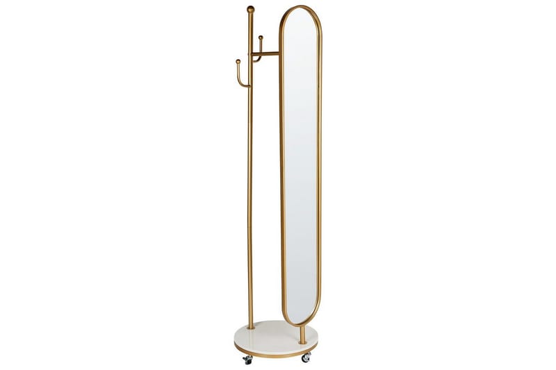 Klädhängare med spegel Beliani Lorena NO_BRAND GOLD||White