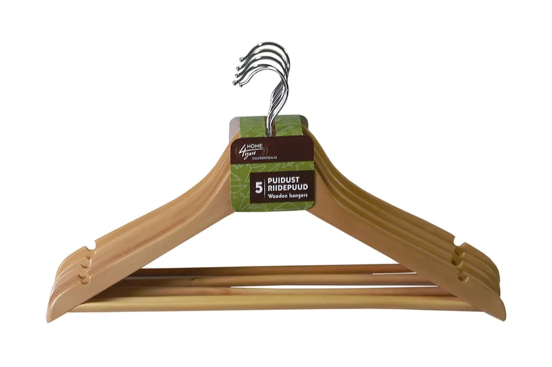 Hengere 5 stk/set - Tre/Natur - Oppbevaring - Kles oppbevaring - Kleshengere & knaggrekker - Kleshenger