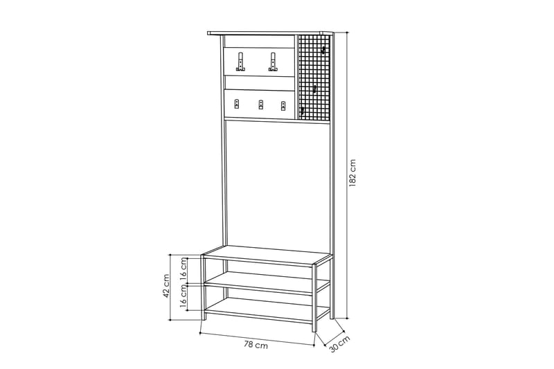 Klesskap Lindome 78 cm - Grå/Svart - Oppbevaring - Kles oppbevaring - Kleshengere & knaggrekker - Klestativ