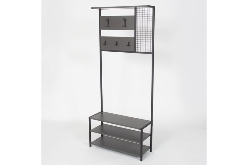 Klesskap Lindome 78 cm - Grå/Svart - Oppbevaring - Kles oppbevaring - Kleshengere & knaggrekker - Klestativ