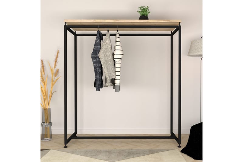 Garderobe Zakkum 150x170 cm - Svart - Klestativ