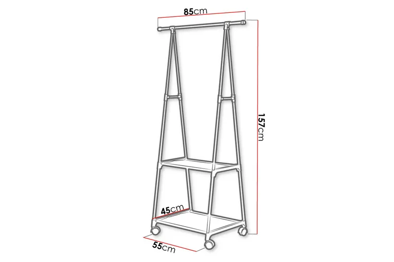 Klesstativ 85 cm - Svart - Oppbevaring - Kles oppbevaring - Kleshengere & knaggrekker - Klestativ