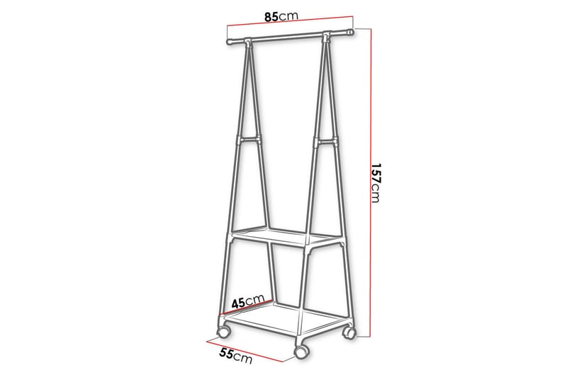 Klesstativ 85 cm - Svart - Oppbevaring - Kles oppbevaring - Kleshengere & knaggrekker - Klestativ