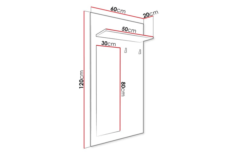 Cheshunt Kleshenger - Hvit/Eik - Oppbevaring - Kles oppbevaring - Kleshengere & knaggrekker - Knagger