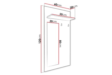 Kleshenger Egremount - Hvit/Eik - Oppbevaring - Kles oppbevaring - Kleshengere & knaggrekker - Knagger
