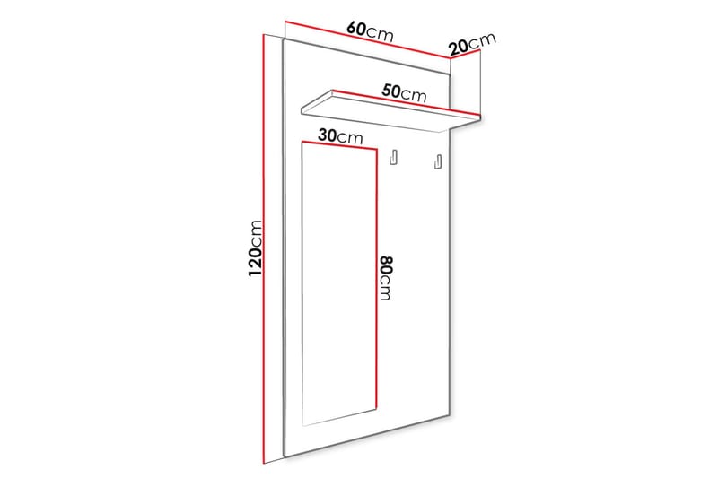Kleshenger Egremount - Hvit/Eik - Oppbevaring - Kles oppbevaring - Kleshengere & knaggrekker - Knagger