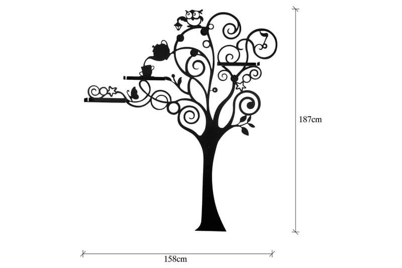Kleskrok Tree - Svart - Knagger