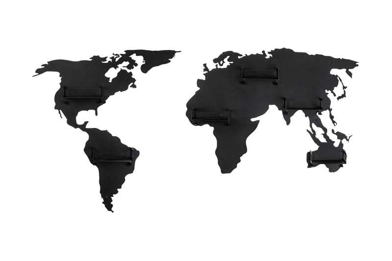 Kleskrok World Map - Svart - Knagger