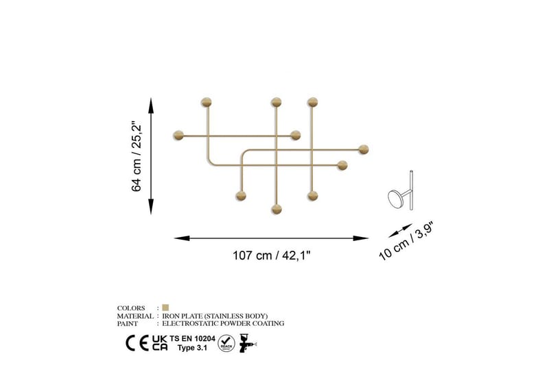 Metall Vegghook Australia Gull - Gull - Oppbevaring - Kles oppbevaring - Kleshengere & knaggrekker - Knagger