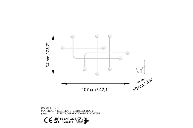 Metall Vegghook Australia Hvit - Hvit - Oppbevaring - Kles oppbevaring - Kleshengere & knaggrekker - Knagger