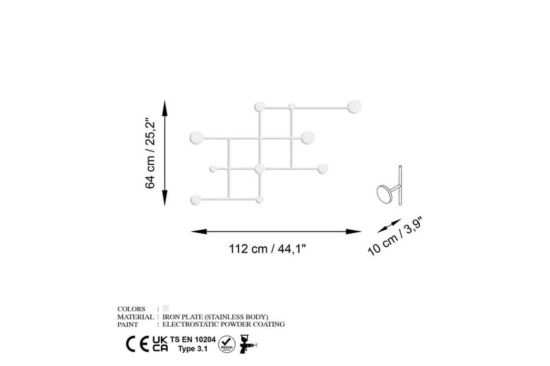 Metall Vegghook Colna Hvit - Hvit - Oppbevaring - Kles oppbevaring - Kleshengere & knaggrekker - Knagger