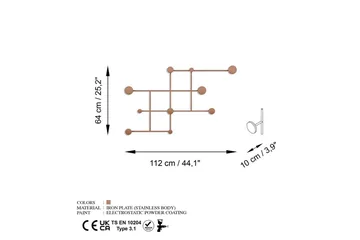 Metall Vegghook Colna Kobber - Kobber - Oppbevaring - Kles oppbevaring - Kleshengere & knaggrekker - Knagger