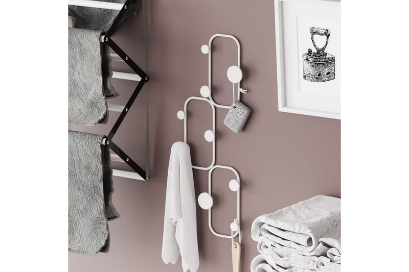 Metall Vegghook Dravos Hvit - Hvit - Oppbevaring - Kles oppbevaring - Kleshengere & knaggrekker - Knagger
