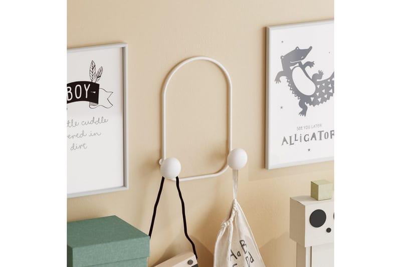 Metall Vegghook Frosk Hvit - Hvit - Oppbevaring - Kles oppbevaring - Kleshengere & knaggrekker - Knagger