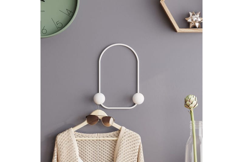 Metall Vegghook Frosk Hvit - Hvit - Oppbevaring - Kles oppbevaring - Kleshengere & knaggrekker - Knagger