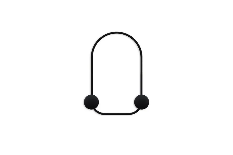 Metall Vegghook Frosk Svart, Svart