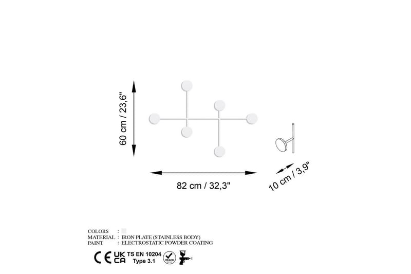 Metall Vegghook Inermis Hvit - Hvit - Oppbevaring - Kles oppbevaring - Kleshengere & knaggrekker - Knagger