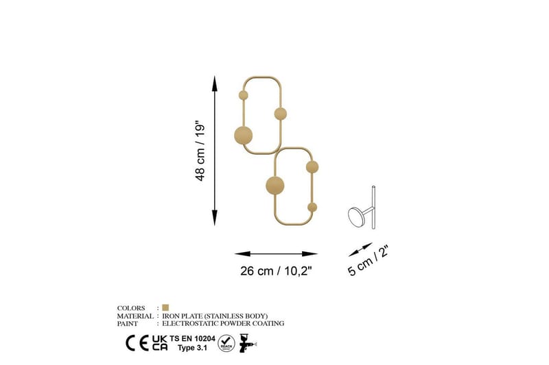 Metall Vegghook Marihøne Gull - Gull - Oppbevaring - Kles oppbevaring - Kleshengere & knaggrekker - Knagger