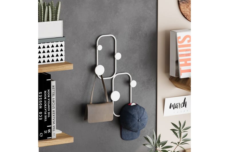 Metall Vegghook Marihøne Hvit - Hvit - Oppbevaring - Kles oppbevaring - Kleshengere & knaggrekker - Knagger