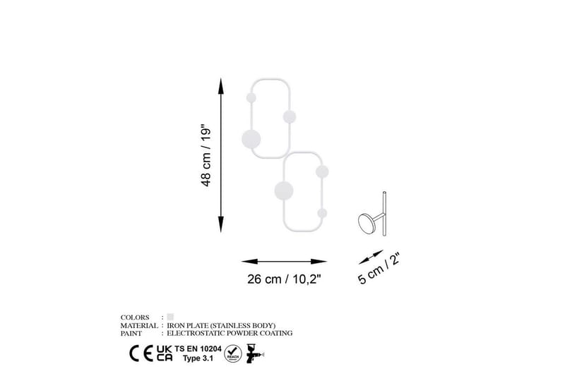 Metall Vegghook Marihøne Hvit - Hvit - Oppbevaring - Kles oppbevaring - Kleshengere & knaggrekker - Knagger
