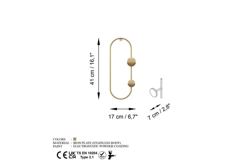 Metall Vegghook Sota Gull - Gull - Oppbevaring - Kles oppbevaring - Kleshengere & knaggrekker - Knagger