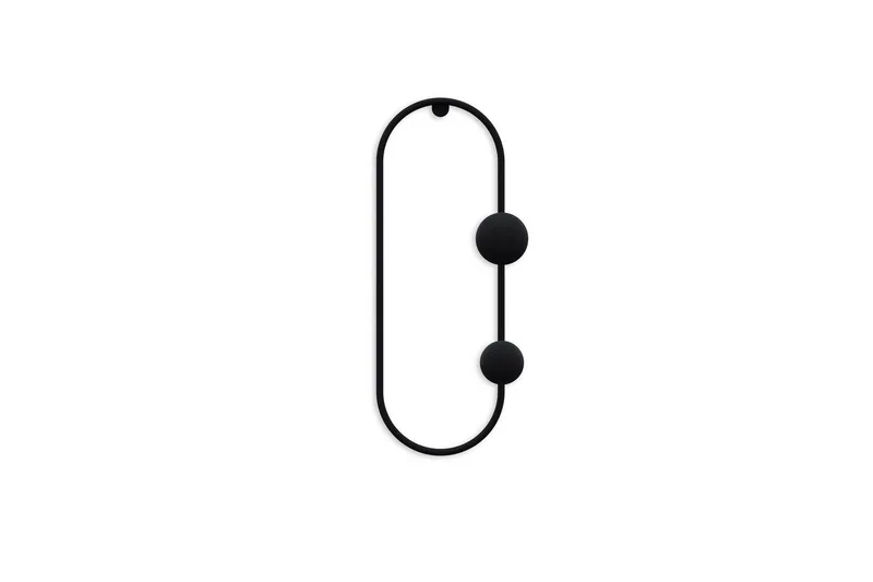 Metall Vegghook Sota Svart, Svart