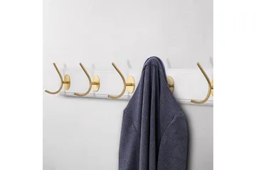 Trekrokke av tre Ranvir Hvit / Gull - 100 x 7 x 8 - Oppbevaring - Kles oppbevaring - Kleshengere & knaggrekker - Knagger