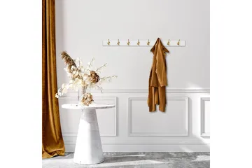 Trekrokke av tre Ranvir Hvit / Gull - 100 x 7 x 8 - Oppbevaring - Kles oppbevaring - Kleshengere & knaggrekker - Knagger