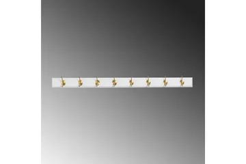 Trekrokke av tre Ranvir Hvit / Gull - 100 x 7 x 8 - Oppbevaring - Kles oppbevaring - Kleshengere & knaggrekker - Knagger